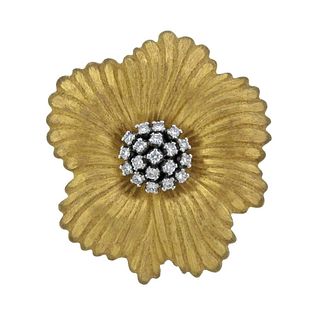 Buccellati Blossoms Flower Diamond Gold Brooch Pendant