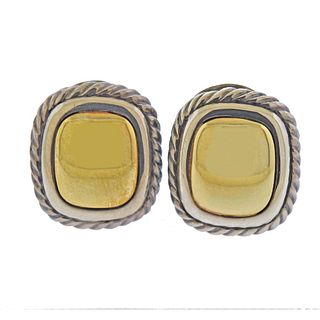 David Yurman 14k Gold Silver Albion Earrings