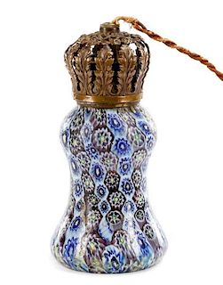 French Art Decor Millefiori Glass & Bronze Lamp