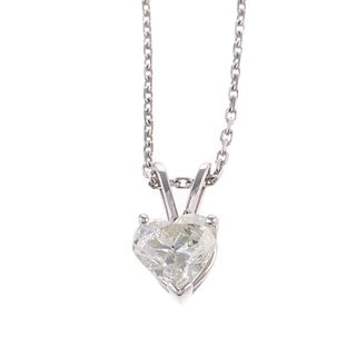 A 0.90ct Heart Shape Diamond Pendant in14K