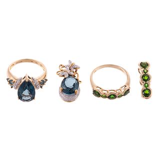 A Collection of Diopside & Topaz Rings & Pendants