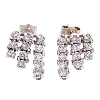 A Pair of Diamond Fringe Earrings in 14K