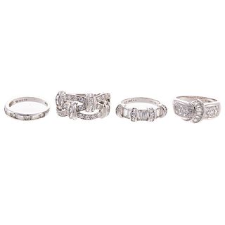 A Collection of White Gold CZ Decorative Rings