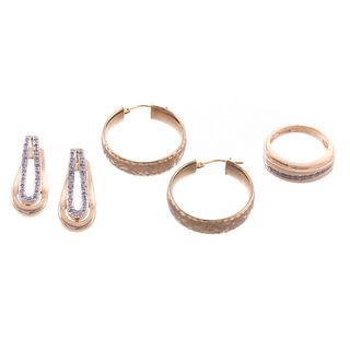 An Assortment of Gold & Diamond Jewelry
