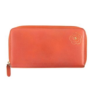 A Chanel Camellia Zip-Around Wallet
