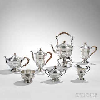 Seven-piece George V Sterling Silver Tea and Coffee Service