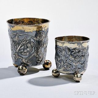 Two Continental Silver-gilt Beakers