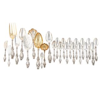 Whiting Sterling "Lily" Flatware & Serving Pcs