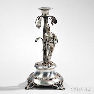 Continental .800 Silver Figural Candlestick