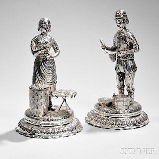Pair of German Silver Figural Table Ornaments