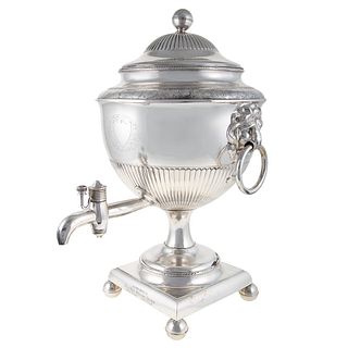 George III-Style Silver Plated Hot Water Urn