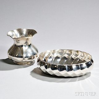 Two Pieces of Modern Italian .800 Silver Tableware
