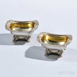 Pair of Chinese Export Silver Master Salts