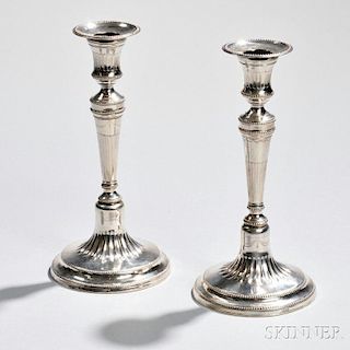 Pair of Federal-style Silver Candlesticks