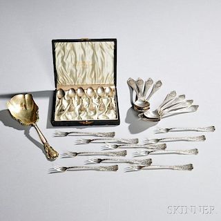 Twenty-three Pieces of American Aesthetic Movement Sterling Silver Flatware
