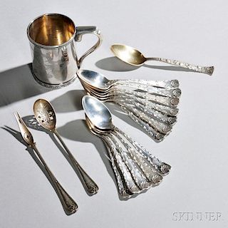 Sixteen Pieces of Tiffany & Co. Sterling Silver Tableware