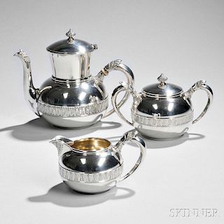 Three-piece Gorham Sterling Silver Tea Service
