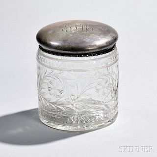 Goodnow & Jenks Sterling Silver-mounted Cut Glass Biscuit Jar