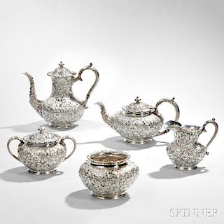 Five-piece Jacobi & Jenkins Sterling Silver Tea and Coffee Service