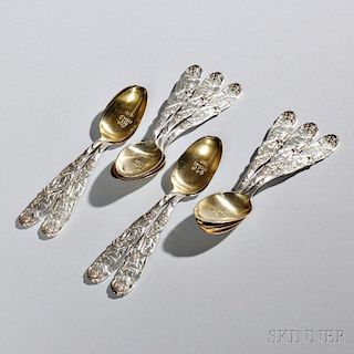 Twelve Tiffany & Co. Jack & Jill   Pattern Sterling Silver Teaspoons