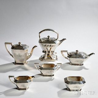Six-piece Durgin Sterling Silver Tea and Coffee Service