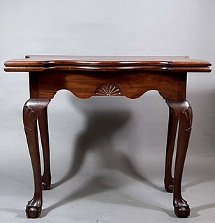 Small Chippendale Carved Mahogany Card Table
