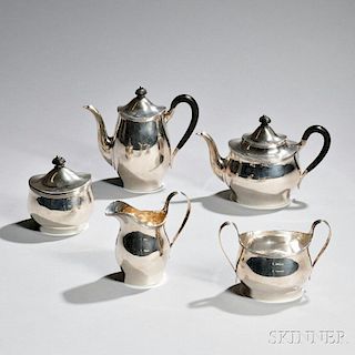 Five-piece Tuttle Sterling Silver Tea and Coffee Service