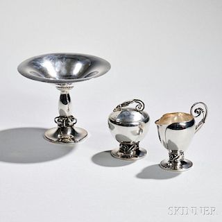 Three Pieces of Alphonse LaPaglia-designed Sterling Silver Tableware