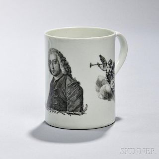Worcester Porcelain Black Transfer-Printed Mug