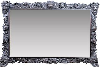Superb 19th C European Carved Frame Beveled Mirror