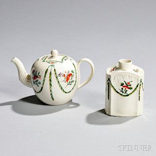 Two Staffordshire Creamware Tea Wares