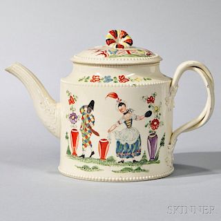 Staffordshire Creamware Teapot and Cover
