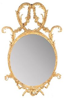 Ornate Gilded Oval Frame w. Mirror