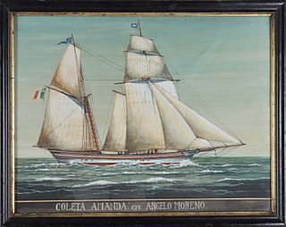 19thC Ship's Portrait, Coleta, Amanda Christies NY