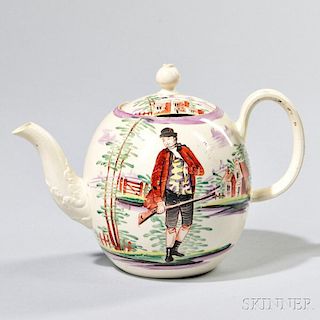 Staffordshire Creamware Teapot and Cover