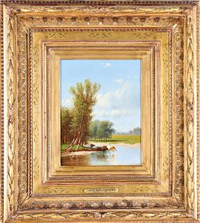 American Oil on Board Signed Cropsey
