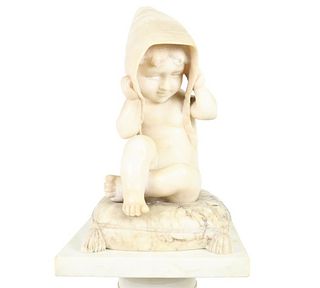 White Marble Statue of Child