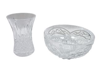 (2) Cut Crystal Vase & Bowl