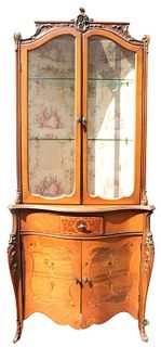 Antique Inlaid Corner Cabinet