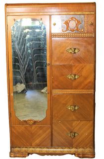 Art Deco Cabinet w/ Floor Length Mirror