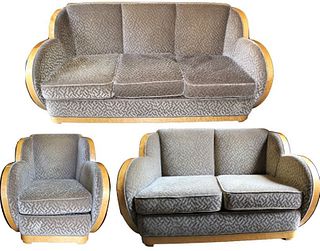 (3) Deco Style Sofa, Love Seat, Chair