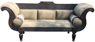 Reeded Open Armed Regency Style Sofa