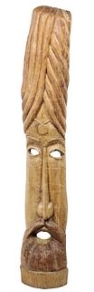 Tall Haitian Carved Wooden Figural Sculpture