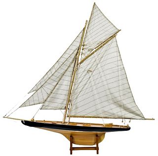 Large Model Wood & Cloth Sailboat