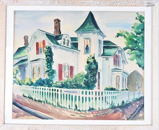 William Jacobson Watercolor of Nantucket House