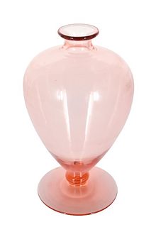 Art Glass Urn-Shaped Footed Vase