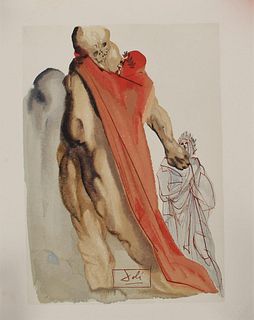 Salvador Dali,'Reproaches of Virgil' Wood Engrav