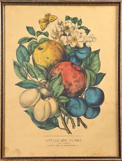 Currier & Ives "Apples and Plums" Print