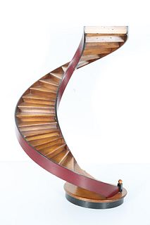Cherry Wood Architectural Model of a Staircase