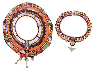 Two African Beaded Neck Collars